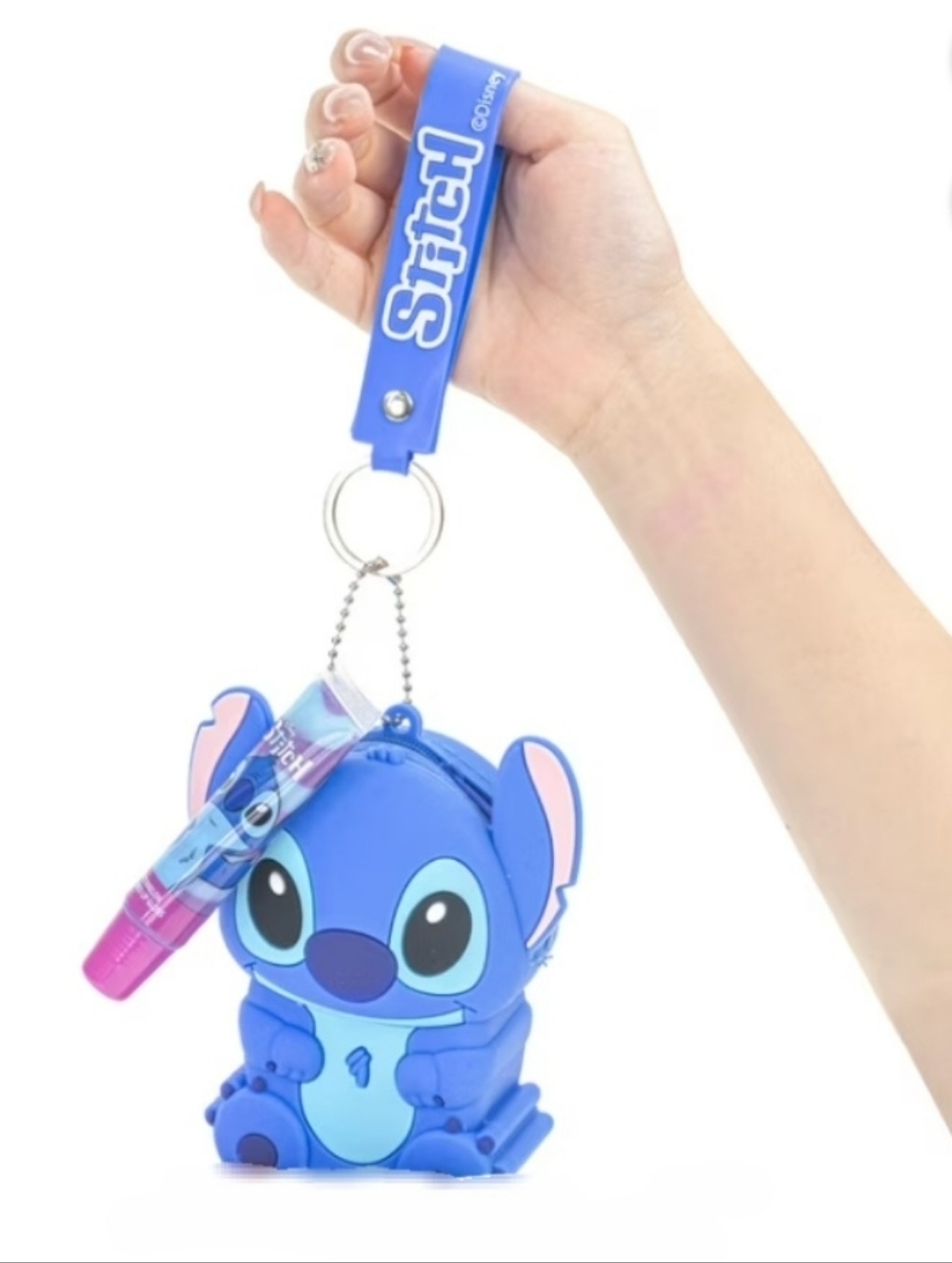 Disney Stitch Blue Mini Wristlet Keychain
